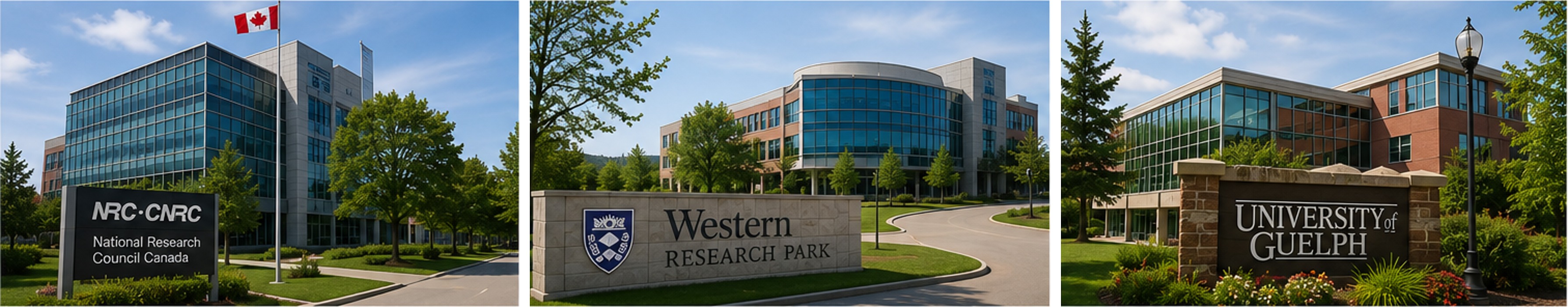 National Research Council Canada, Western Research Park, and University of Guelph research campuses